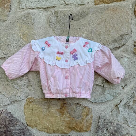 VINTAGE 90s Casual Time stripe jacket size 3-6 months - Picture 1 of 6